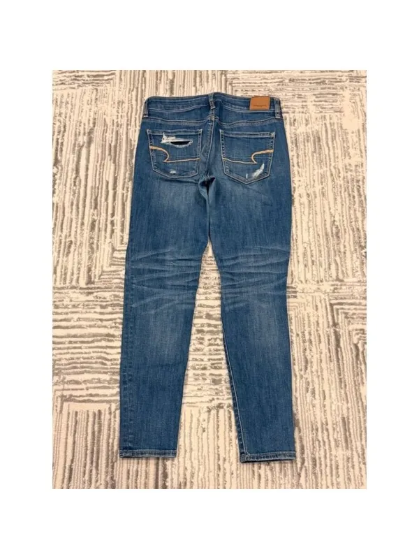 American Eagle Outfitters women's size 4 blue distressed Hi-Rise Jegging Jeans - Image 5