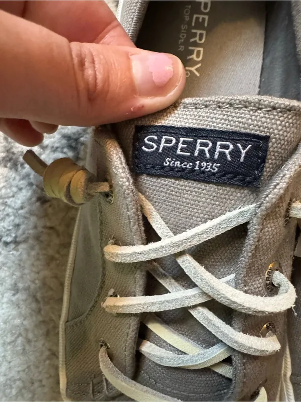 Sperry Women's Gray Canvas Slip-On Style Sneakers with White Trim - Image 2