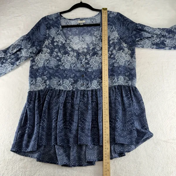 Anthropologie Ecote M Medium Peasant‎ Top Flowy Floral Print Blouse Oversized - Image 9