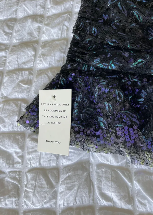 For Love & Lemons Rodin Sequin Mesh Ruched Mini Dress - Image 9