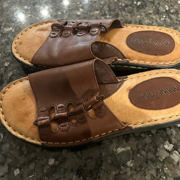 Minnetonka Leather Slide Sandals - Image 7