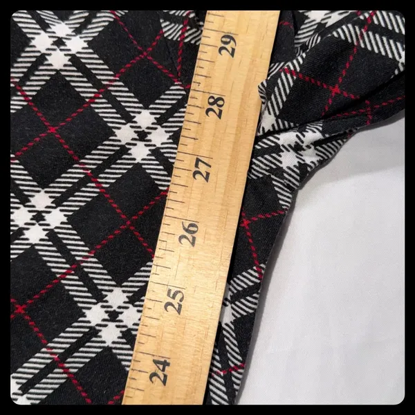 Laura Ashley Pajama Set Women Medium Black Plaid Cotton Blend Sleepwear‎ - Image 10