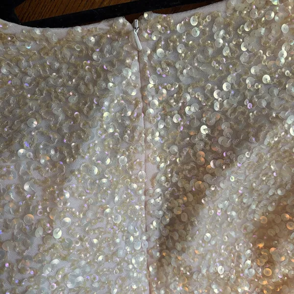 NWT Ashley Lauren Sz 2 Powder‎ Sequin Short Dress V Neck Formal Pageant Prom - Image 3