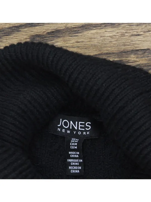 NWT Jones New York Cable Turtleneck Sweater with Long Sleeves Adriadic Black M - Image 4