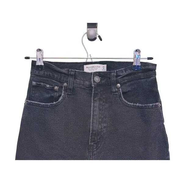 Abercrombie Womens Ankle Straight Ultra High Rise Jeans Size 0 (25) Black Denim - Image 4