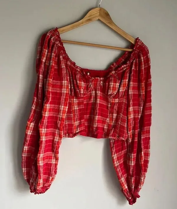 Free People Cherry Bomb Balloon Sleeve Top - Image 3