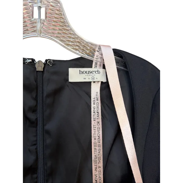 House of CB Elize Mini Dress Black Size Medium NWT Club Outfit Long Sleeve - Image 6