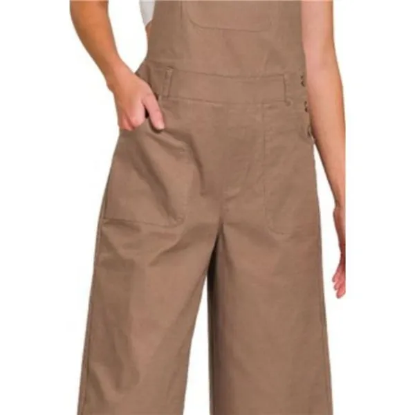 Zenana Woven Spaghetti‎ Strap Overalls - Image 3