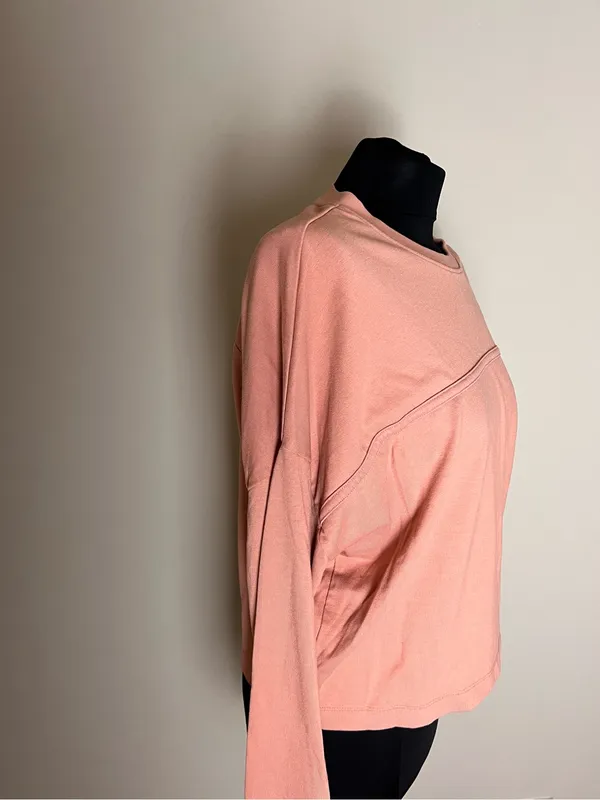 Nike Women's Rose-Tan Crewneck Sweatshirt with White Logo - Image 3