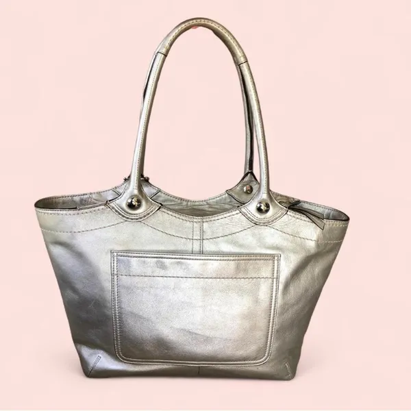 Coach Handbag Purse No# H0982-F14384 Silver metallic Bright colored inside - Image 2