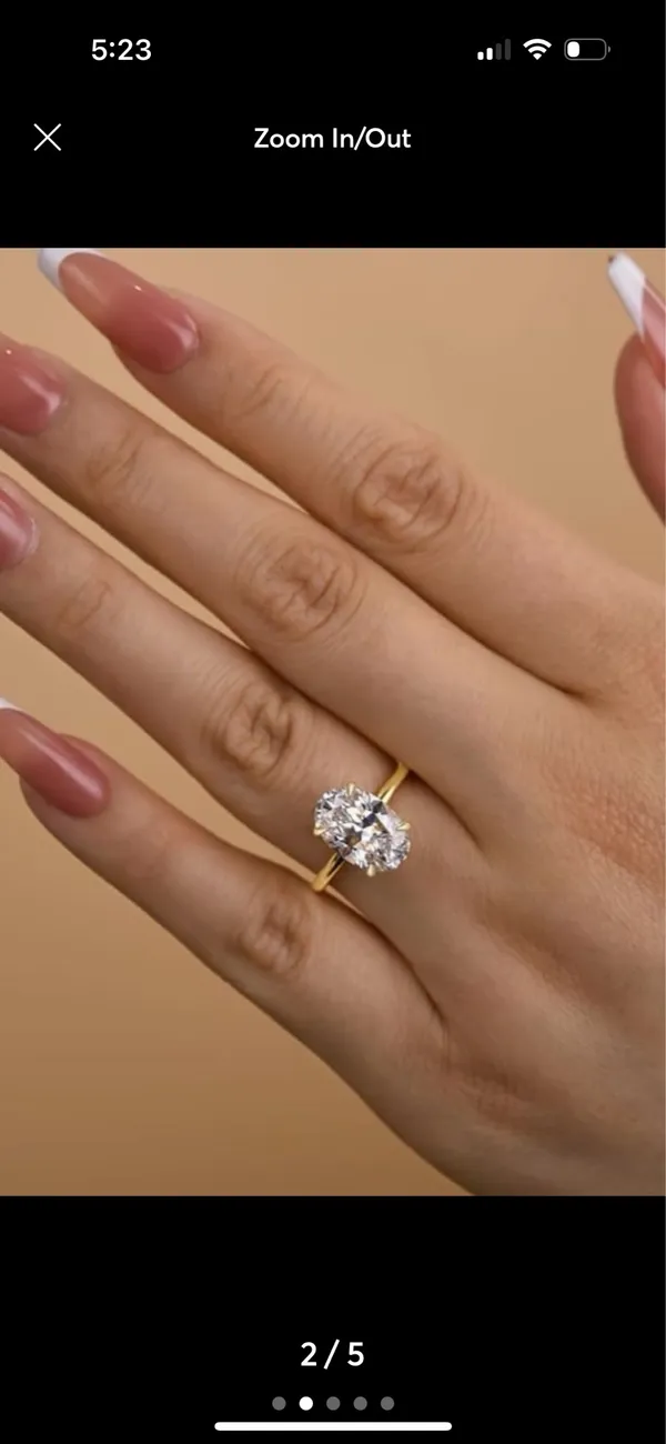 Engagement ring for travel Gold Size 7.5 - Image 2