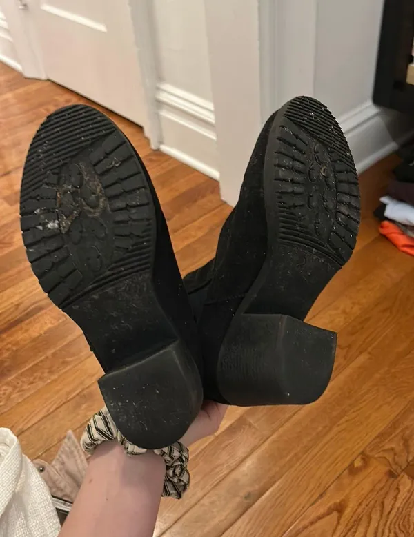 Suede Black Booties Size 8 - Image 2