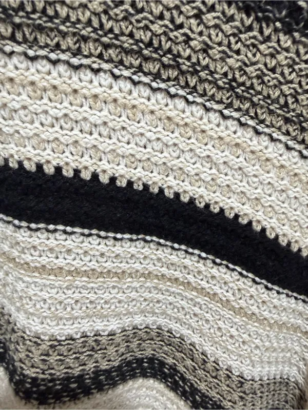 Open front knit cardigan large fall cotton blend neutral preppy duster layering - Image 6