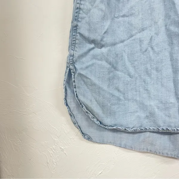 Cloth & Stone Chambray Short Sleeve Womens Blouse S Boho Beachy Coastal Cowboy - Image 3