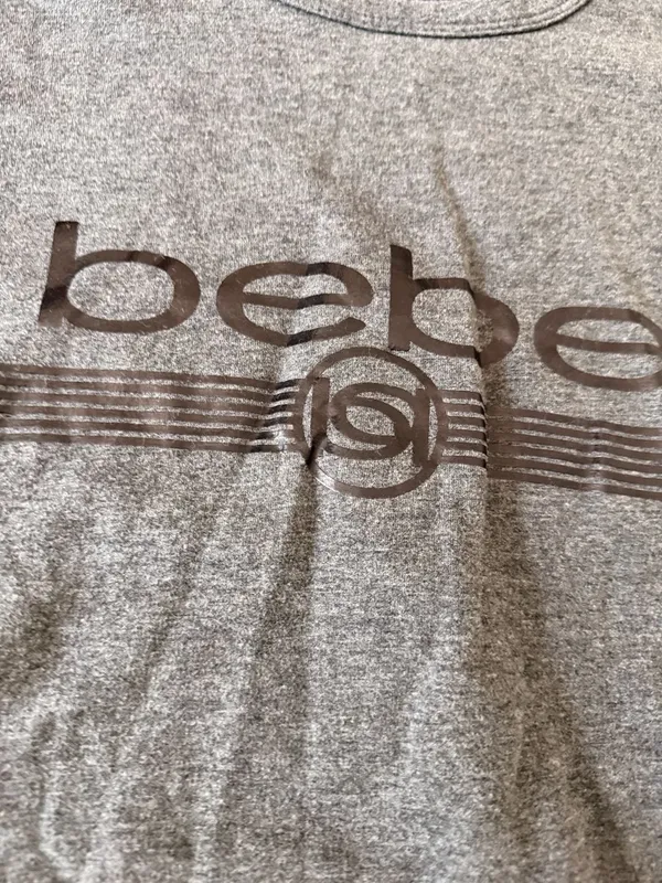 Bebe Sport Gray Long Sleeve Sweatshirt Top with Logo Size M - Image 2