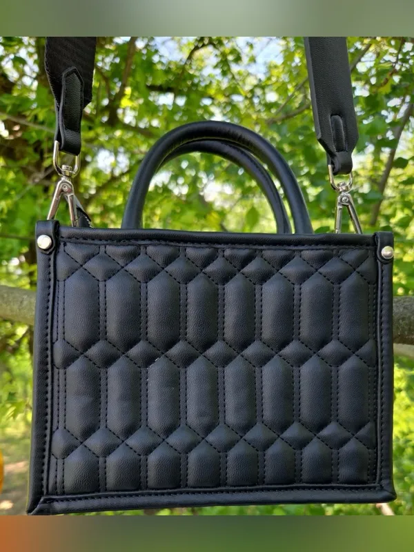 Steve Madden Black Quilted Mini Satchel crossbody new without tag - Image 3