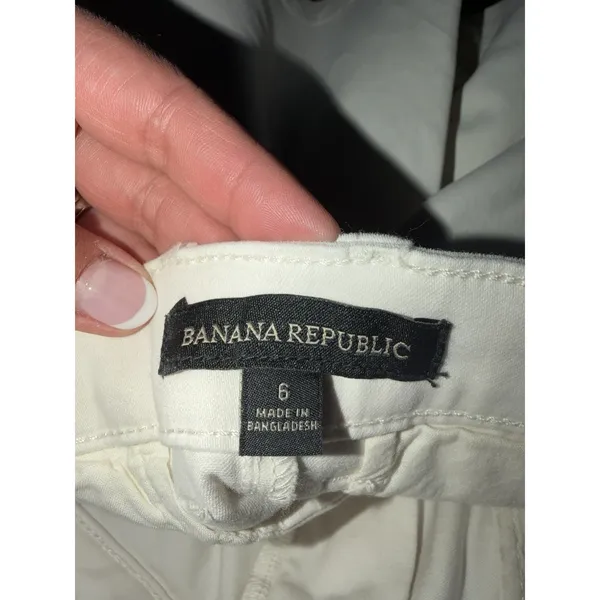 Banana Republic Ladies Women's Sz 6 Shorts Pockets White Stretch - Image 3