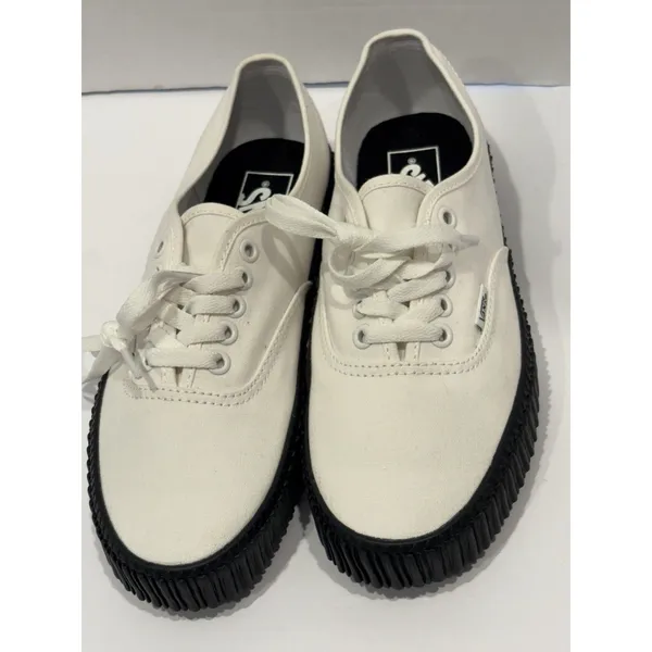 Vans Authentic Creeper White Canvas Black Sole Sneakers Women’s 8.5 Men’s 7 - Image 2