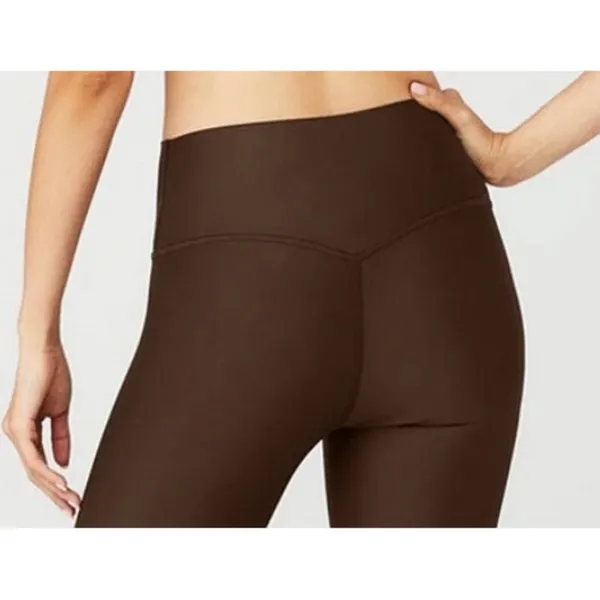 Alo High-Waist Airlift Elongated Leggings Espresso Hi-Rise Waisted Split Hem XXS - Image 4