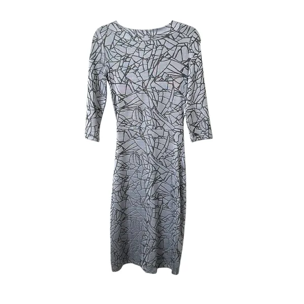 FRENCH CONNECTION Faux Wrap Fitted Knee Length Dress‎ Sz 6 - Image 2