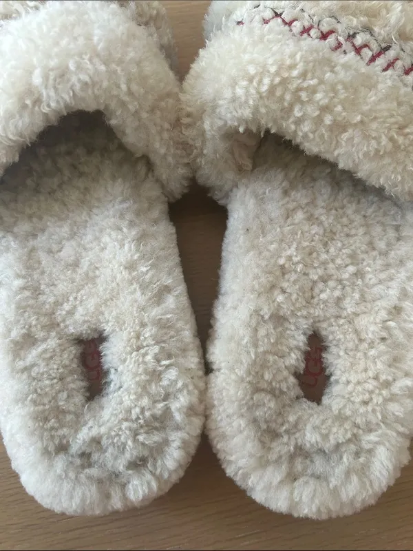 UGG Cozetta Braid slippers cream, Size 12, Preowned - Image 7