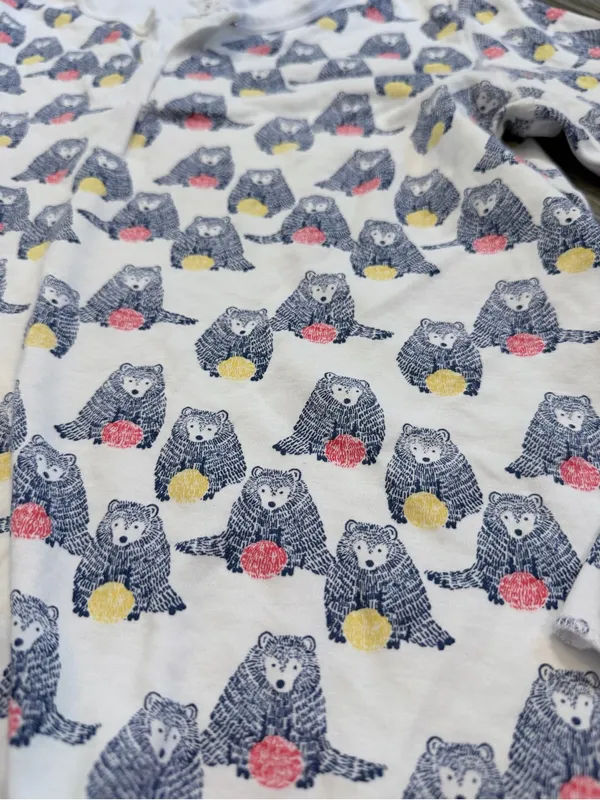 Womens Roller Rabbit Long Sleeve Pajama Top Bear Print size small - Image 3