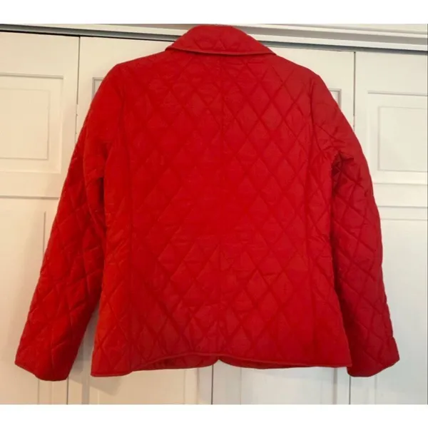 Michael Michael kors red quilted silver clasp jacket size small - Image 10