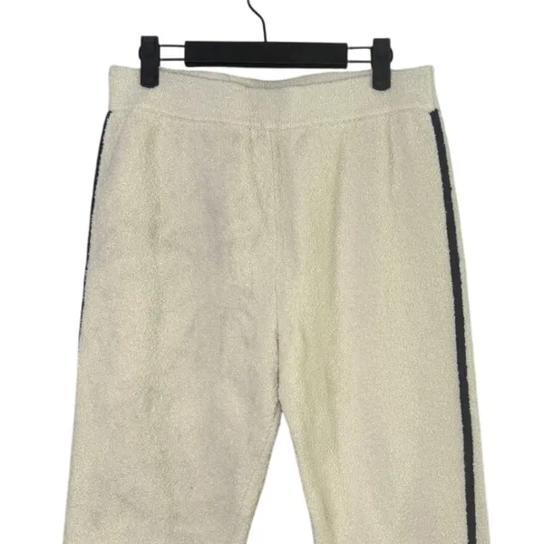 J. Crew Bouclé Texture Striped Sweater Joggers Old School Style M Cream #3198 - Image 3