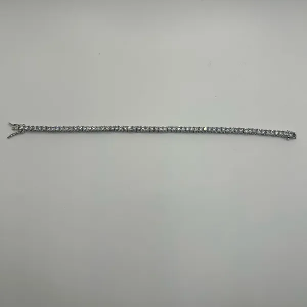 Kay Jewelers Moissanite Tennis Bracelet Silver 3mm 8 Inch Brand New VVS1 Crazy Shine No Pass - Image 3