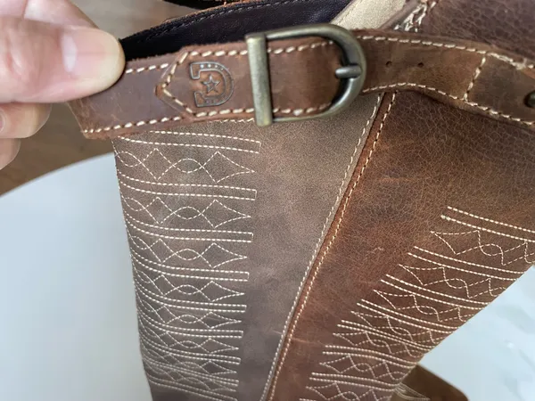 Durango Crush Women's Vintage Brown Belted Collar Western Boot US6.5 Very New Cowbay - Image 13