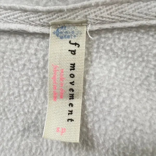 Free People FP Movement Win Me Over Fleece Hoodie‎ White US Small S Oversized - Image 4