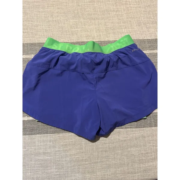 Nike Women Running Shorts Blue Green Just Do It Dri Fit‎ Athletic Size small - Image 4
