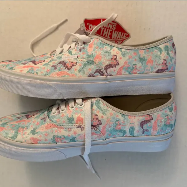 NWT Van’s Authentic Mermaid Ice Flow Glitter Lace Up Sneakers women’s 9 - Image 4