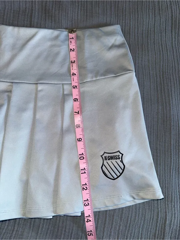 K-Swiss White Pleated Skater Tennis Skirt - Image 7