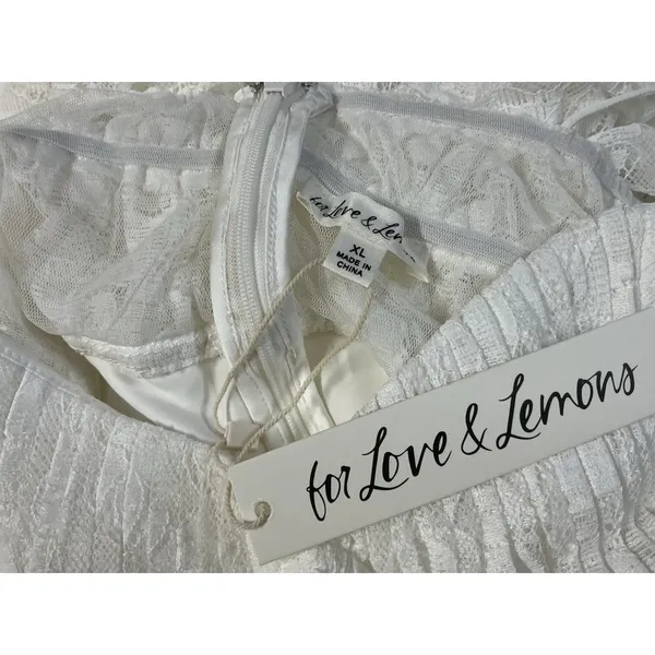 For Love & Lemons $260 Lorena Dress White Maxi Floral Bridal Lace Fairy Ethereal - Image 9