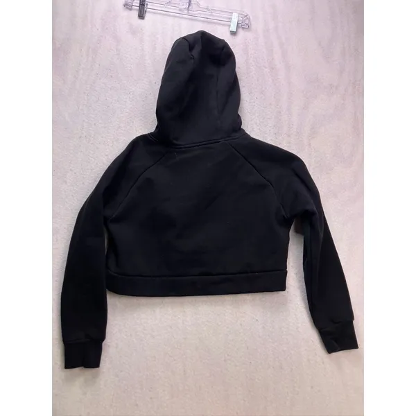 AYBL Crop Hoodie Womens Medium Black Raglan Sleeve‎ Logo Pullover - Image 10