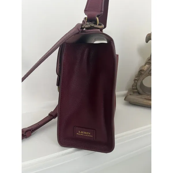 Lauren Ralph Lauren Millbrook in Merlot Leather Crossbody - Image 3