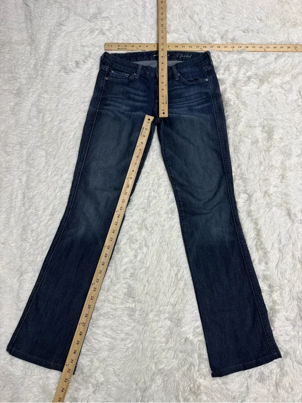 7 For All Mankind A Pocket Flare Jeans Women’s 27 Dark Wash Stretch Denim - Image 7