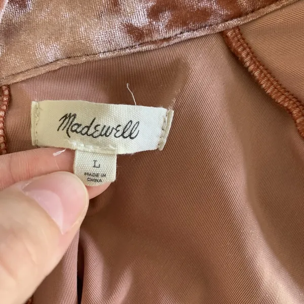Madewell Dress Large Brown Short Sleeve Boho Casual Fall Workwear Chic‎ - Image 5