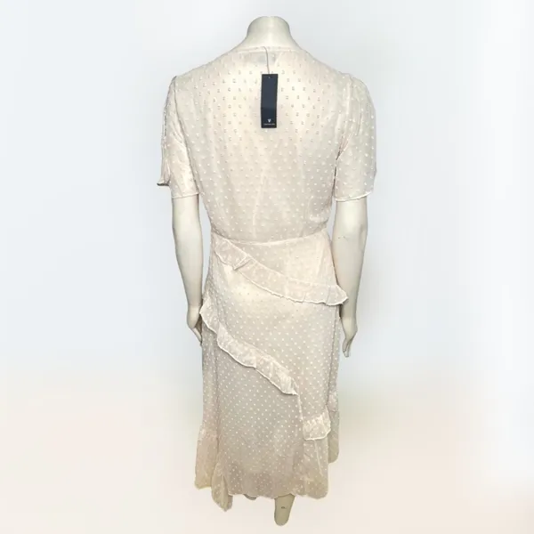 Lulus | Swiss Dot Ruffled Midi Dress in Cream NWT Style: Next to You - Image 5
