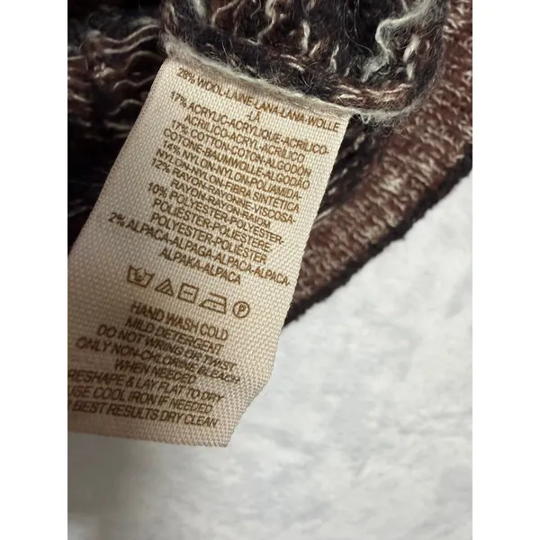 Free People Tunic Sweater Womens S Brown Excellent Southwestern V-Neck Knit - Image 6
