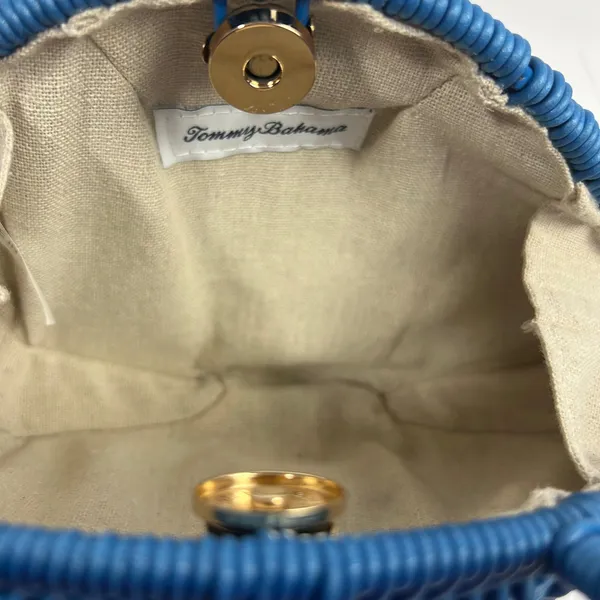 Tommy Bahama Blue Whale Wicker‎ Crossbody Bag Novelty Nautical Purse - Image 8