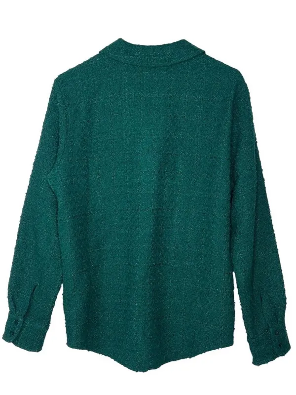 Abercrombie & Fitch Emerald Green Button-Front Women shirt/jacket preppy - Image 3