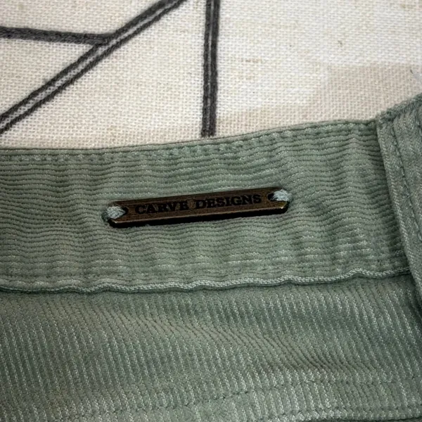 Carve Designs Corduroy Shorts Size 10 Sage Green Frayed Hem Five Pocket - Image 6