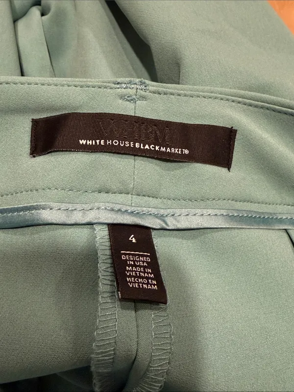 White House Black Market‎ Luna Wide Leg Pants in Sage Green 4 - Image 3