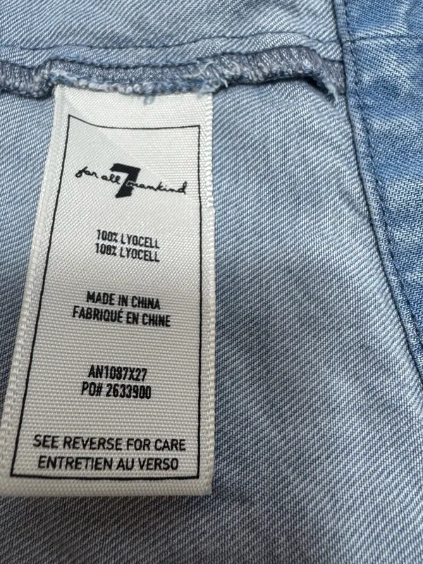 7 For All Mankind Light Blue Chambray Shirt - Image 8
