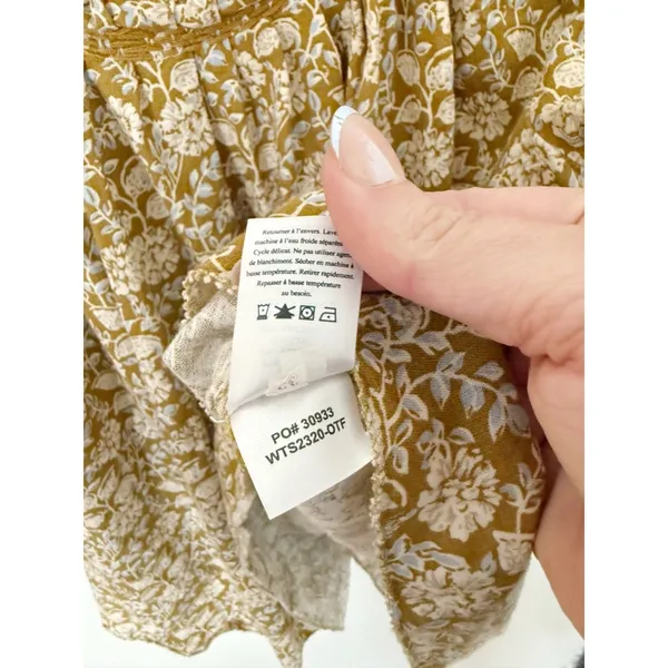 Faherty Annabelle Floral Short Sleeve Top Sz S - Image 6