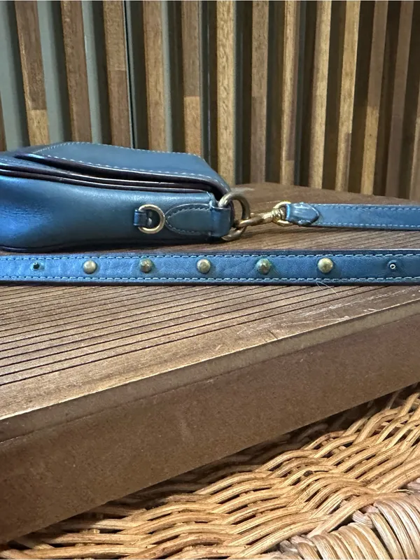 Coach 1941 Saddle Bag 23 Blue Cornflower Glovetanned Leather Rivet Crossbody - Image 7
