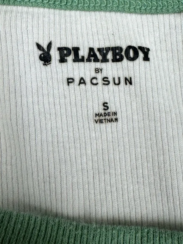 Playboy By PacSun Off White Crest Ribbed Tank Top Women’s Small - Image 3