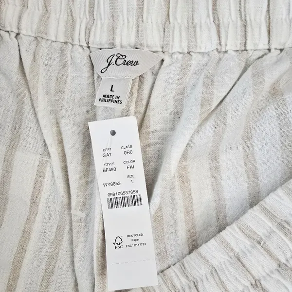 J.Crew Soleil pant in striped linen Size L - Image 8